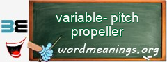 WordMeaning blackboard for variable-pitch propeller